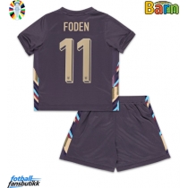 England Phil Foden #11 Bortedraktsett Barn EM 2024 Kortermet (+ Korte bukser)